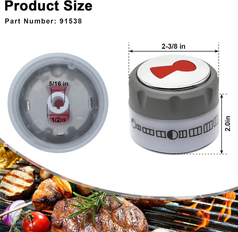DEEKOOL Upgraded 91538 Lighted Control Knobs Compatible with Weber Summit 400/600 Grills Manufactured 2012 Years and Later, Fit for E-470/670 S-460/470/660/670 etc., 2 Pack - Image 2